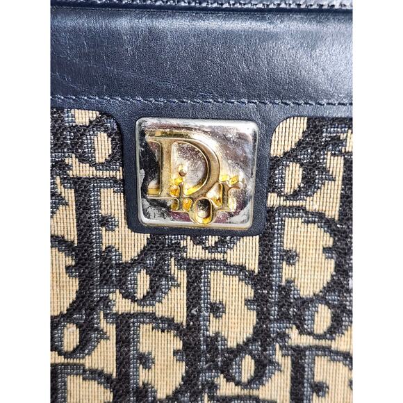 Christian Dior Trotter Canvas Shoulder Bag Navy Blue, Made in France - Picture 8 of 14